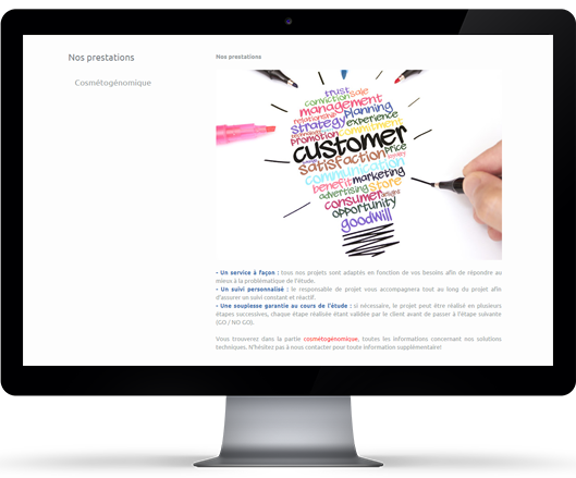 Page Nos prestations du site Laboratoire Genex